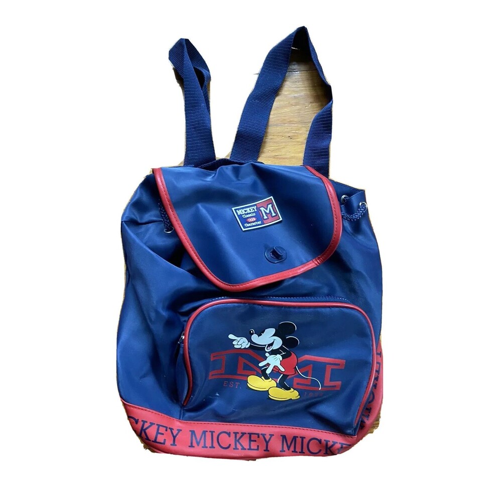 MICKEY Mouse Backpack Bag DISNEY STORE Black Red Adjustable Straps Buckle